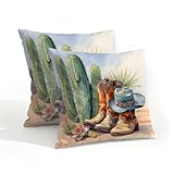 Ivolege Cowboy Boots Desert Patterns Waterproof Pillow...