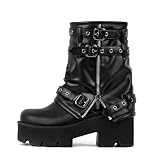 Only maker Women’s Platform Ankle Boots Pull on Punk...