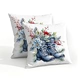 Ivolege Christmas Cowboy Boots Waterproof Pillow Covers...