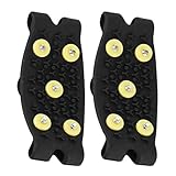 Housoutil 1 Pair Ice Cleats with 5-Tooth Yellow Buckle,...