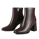 Wetviro Womens Square Toe Ankle Boots Chunky Block Heel...