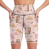 SDFBVRCG343 Women's Knee Length Yoga Shorts High Waist...