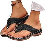 Black Orthopedic Sandals for Women 2026,Arch Support...