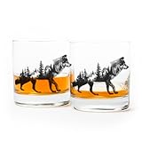 Black Lantern Nature Whiskey Glasses Set of 2 – 11oz...