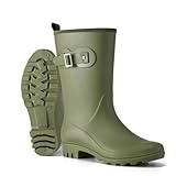 HISEA Women's Waterproof Rain Boots Wide Mid Calf...