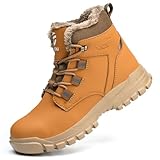 COOU Winter Steel Toe Boots for Men Lined Warm Work...