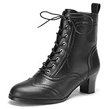 ErikenUrben Women Vintage Victorian Ankle Boots Lace-Up...