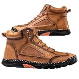 Sawbehind Mens Wide Leather Shoes for Hiking Working,...