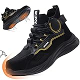 LAoutun Slip Resistant Steel Toe Shoes for Men High Top...