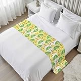 Cute Green Umbrella Bed Runners for King Size Bed,...