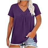 Womens Tops Short Sleeve V Neck T Shirts Fashion Spring...