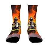 RLDOBOFE Firefighter Fireman Flame Athletic Socks for...