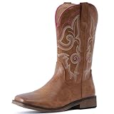 IUV Cowboy Boots For Women Square Toe Wide Western...