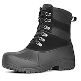 Furuian Winter Steel Toe Boots for Men Waterproof...