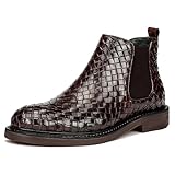 LRMYMHY Chelsea Boots Men Slip-On Business Shoes Formal...
