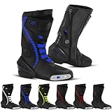 Men's Motorcycle Shoes Leather Motorbike Boots with...