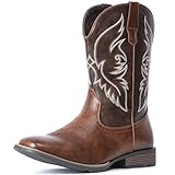 IUV Cowboy Boots For Men Square Toe Western Boot...