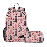 Selerdon Kids Backpack Valentines Cowboy Boots Blue...