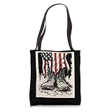 Patriotic Military Boots Tote Bag
