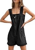 Fdakg Women's Denim Overalls Zip Up Jean Romper...