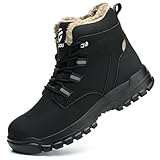 COOU Winter Safety Boots Men Lined Warm Steel Toe Work...