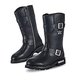 RiderVibe Men's Motorcycle Boots PU Leather Casual...