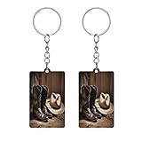 FekiLoot Cowboy Black Hat Western Boots Keychain...