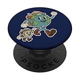 Retro Earth Moon Hiking Adventure Cartoon Earth Day...