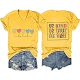 GAQEUWR Be Kind Shirts for Women, Be Kind Be Brave Be...