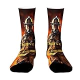 Vuiopuf Firefighter Fireman Flame Print Socks for Men...