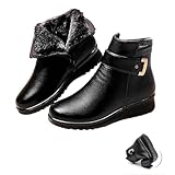 Yansagea Women's Metal Buckle Genuine Leather Wool...