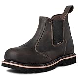 CVDSHU Chelsea Steel Toe Work Boots for Men Botas De...