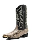 Men High Tube Embroideried Stitched Western Cowboy...