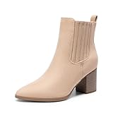 DREAM PAIRS Women's Ankle Boots Pointed Toe Chunky...