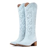 IUV Cowboy Boots For Women Wide Width Knee High Western...