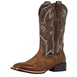 WrangWalker Women's Two-Tone Cowboy Cowgirl Boots -...
