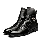 Santimon Men’s Leather Ankle Boots - Fleece Lined...