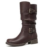 DECARSDZ Women's Fashion Mid Calf Brwon Boots For Women...