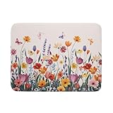 Kawani Spring Summer Flowers Dish Drying Mat for...