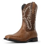 Mofri Cowboy Boots for Men Handmade Square Toe Western...