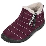 Hxlber Red Ankle Boots for Women,Warm Fur Lining...