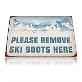 Snow Mountain Ski Metal Sign Vintage Ski Resort Decor...