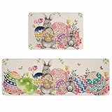 Yaiikkvbaa Bunny Easter Kitchen Rugs and Mats Non Slip...