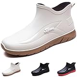 COSEGSAKX Men's Flat Garden Rain Boots Fashion Soft...