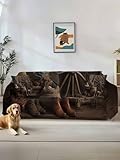 Western Vintage Couch Cover for Dogs, Country Cowboy...