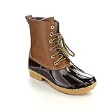 AXNY Dylan Women's Lace Up Two Tone Combat Style Calf...