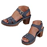 YAVSDN Women's Chunky Low Heel Sandals Summer Casual...