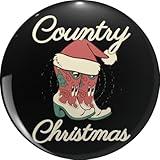 Country Christmas Cowboy Boots with Santa Hat Western...