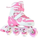 SULIFEEL Love Hearts 4 Size Adjustable Kids Inline...
