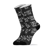 Helicopter Black Print Crew Socks for Women Men Boot...